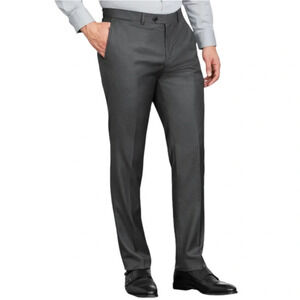 BELLISSIMO NWT Mens Grey Wool Blend Suit Separate Dress Pant Trousers Size 34x32